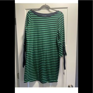 Ralph Lauren Green/Navy Blue Striped Dress